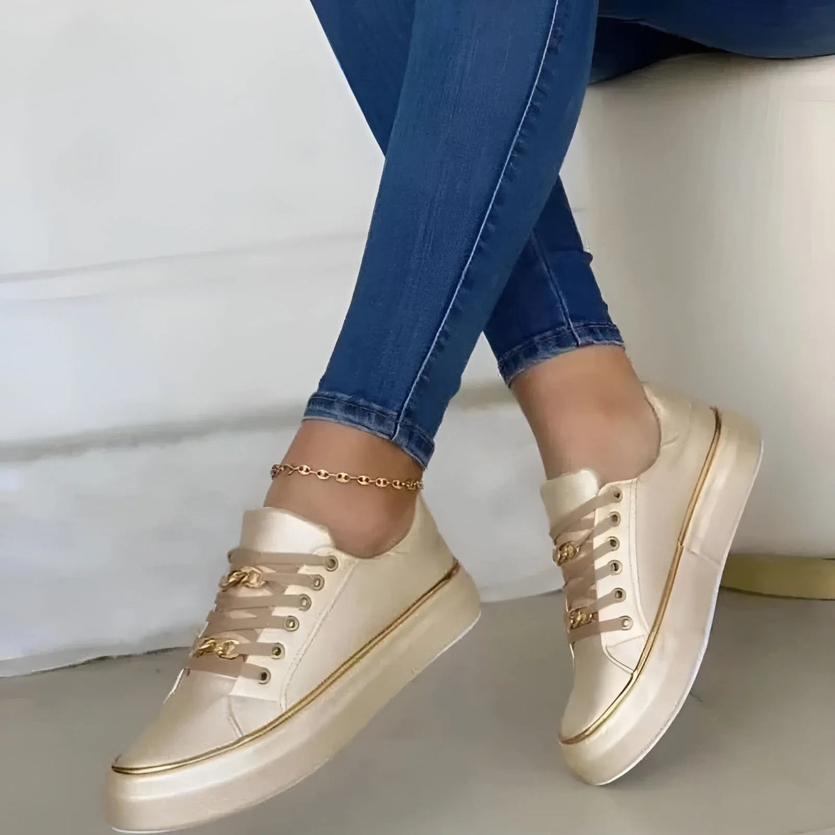 Katarzyna plateausneakers met veters voor dames