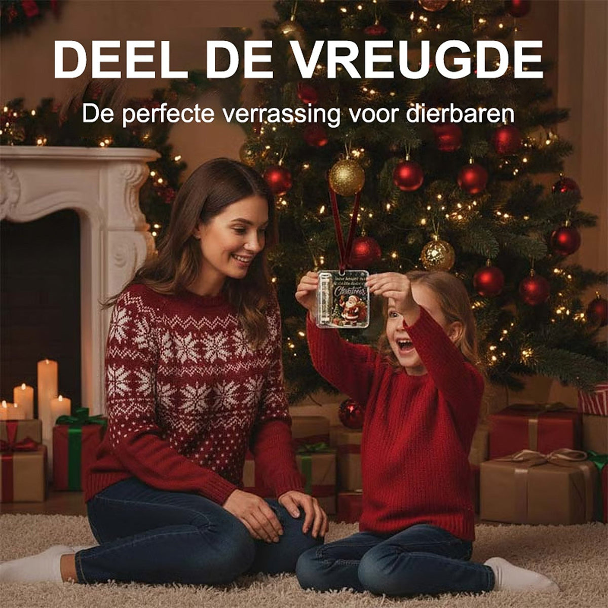 Kersthanger geldhouder - kleerhanger van helder acryl voor opgerolde bankbiljetten