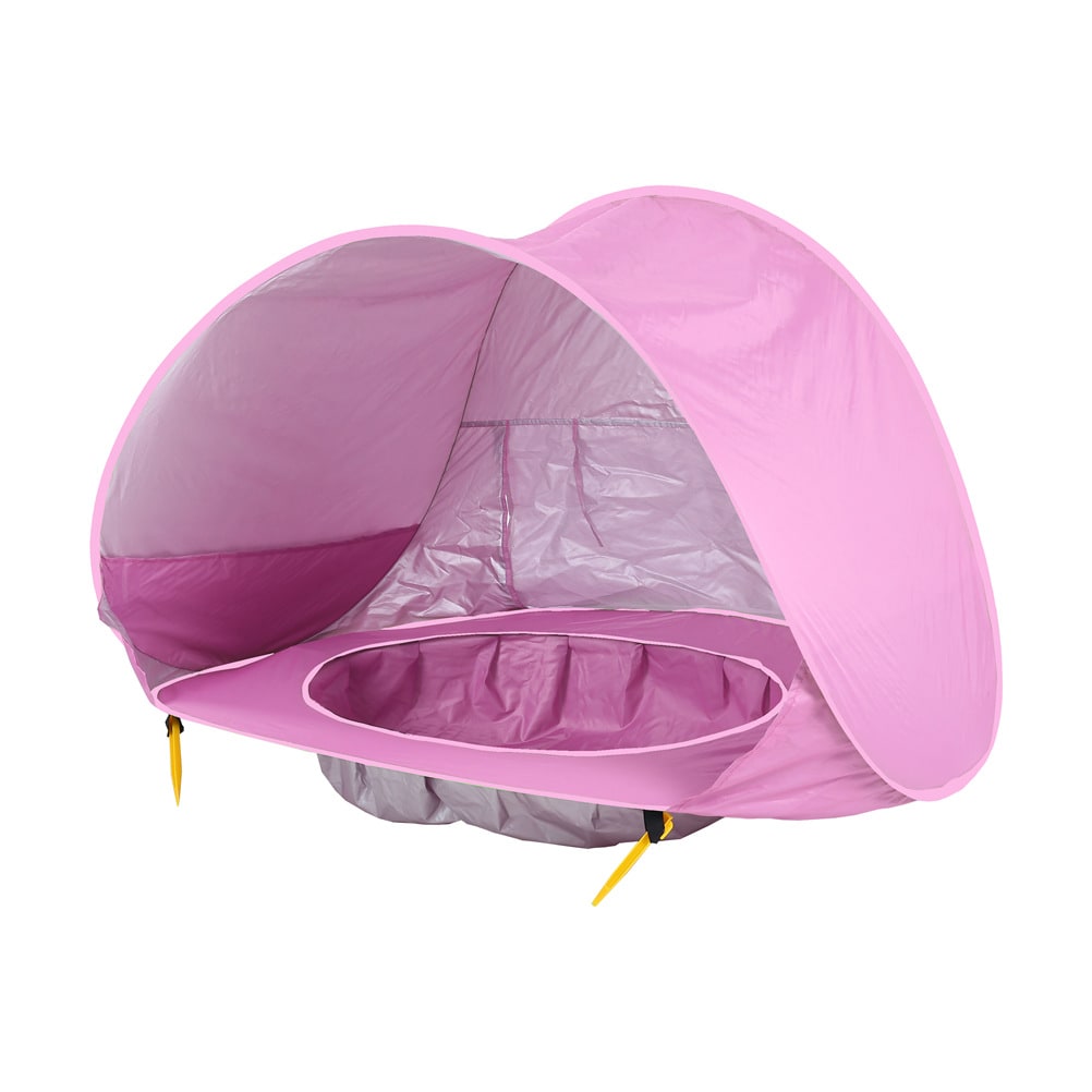 Kinderstrandtent met pop-up zonwering waterdichte koepeltent met ingebouwd zwembadje
