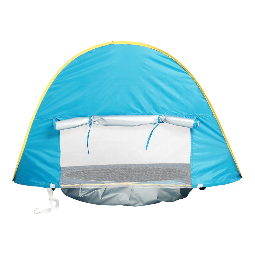 Kinderstrandtent met pop-up zonwering waterdichte koepeltent met ingebouwd zwembadje