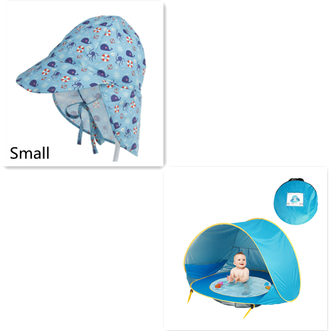 Kinderstrandtent met pop-up zonwering waterdichte koepeltent met ingebouwd zwembadje