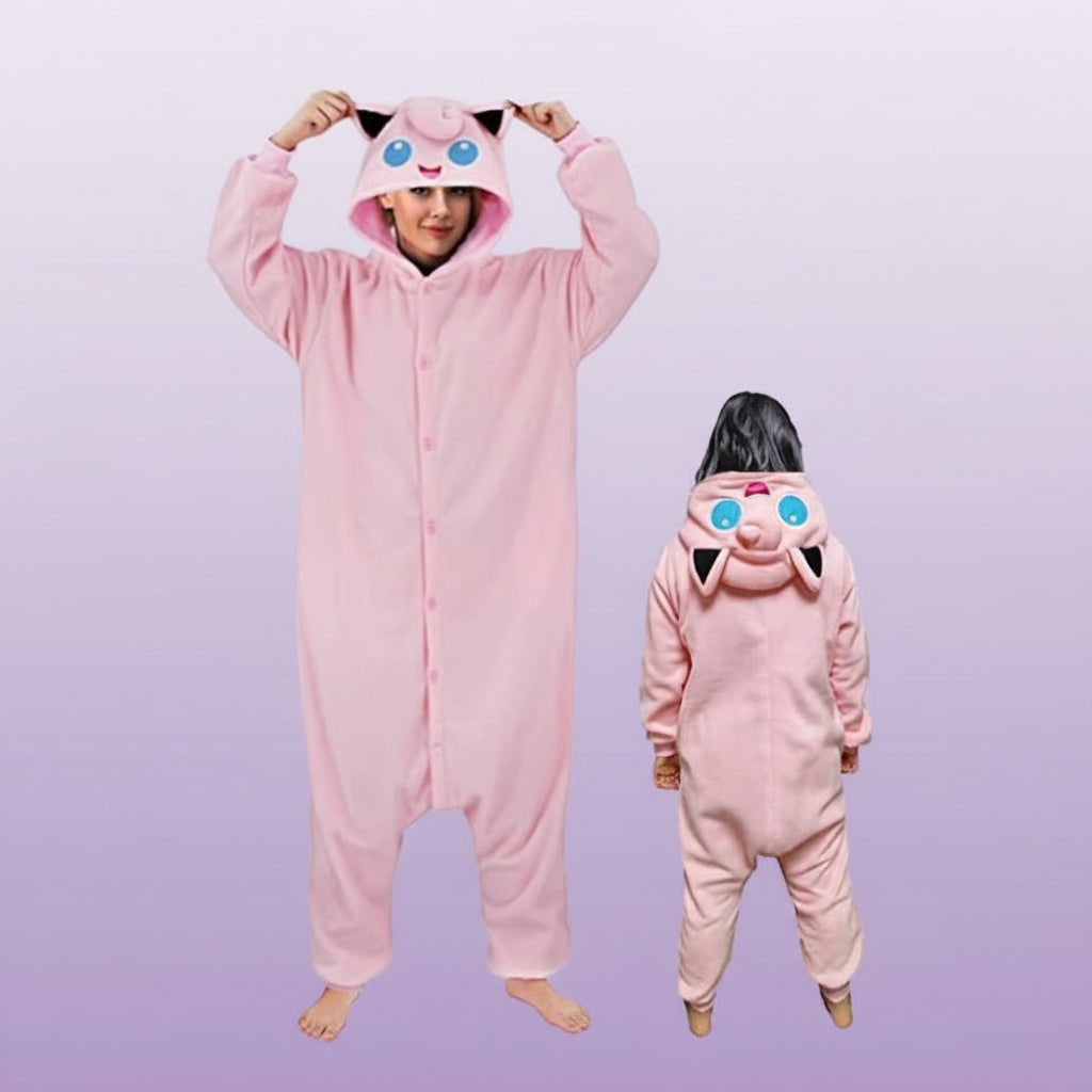 Halloween onesie-pyjama voor kinderen met personagekap en fleece voor kostuumfeest