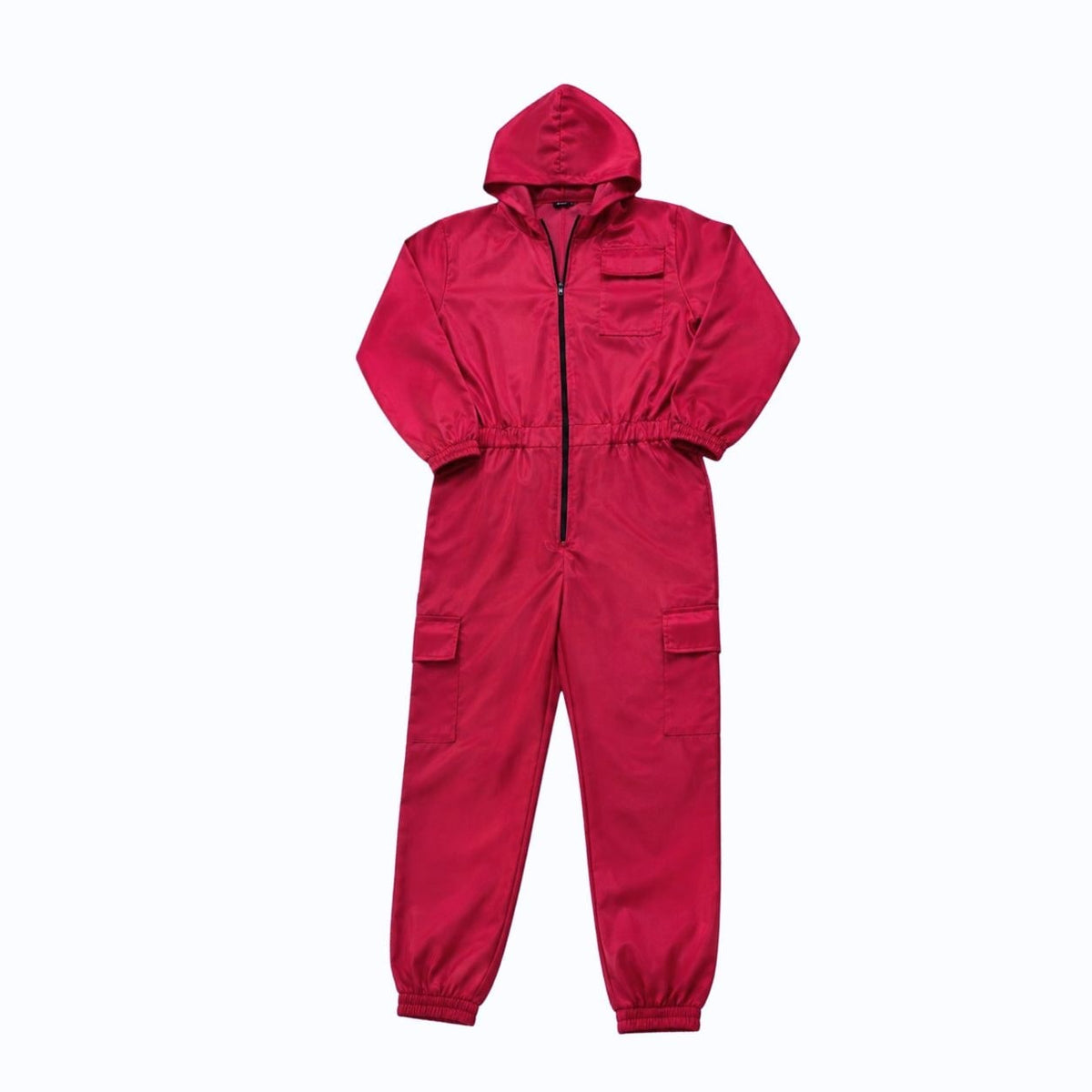 Kinder-Halloween jumpsuitkostuum met capuchon, mesh masker en handschoenen voor trick-or-treat