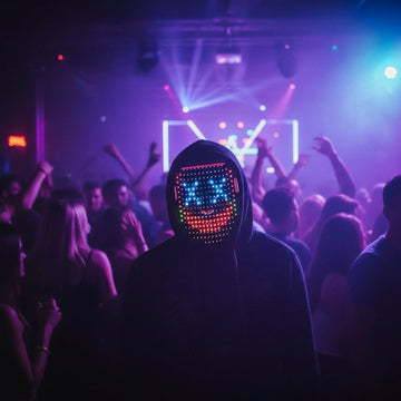 Halloween rood licht LED-masker voor kinderen met gebarenbediening voor feestkostuum en thuisgebruik