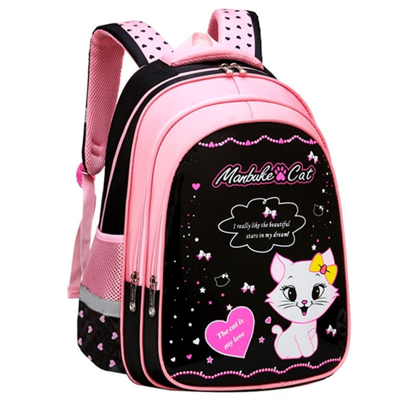 Kinderrugzak met lunchbox set met bijpassend etui cartoonkat print waterdicht en tas combo