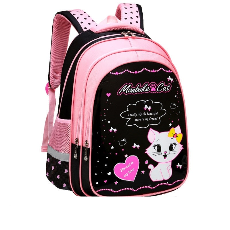 Kinderrugzak met lunchbox set met bijpassend etui cartoonkat print waterdicht en tas combo