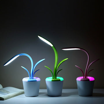 Plantenbureaulamp met LED-licht flexibele zwanenhals oplaadbare batterij en USB-opladen