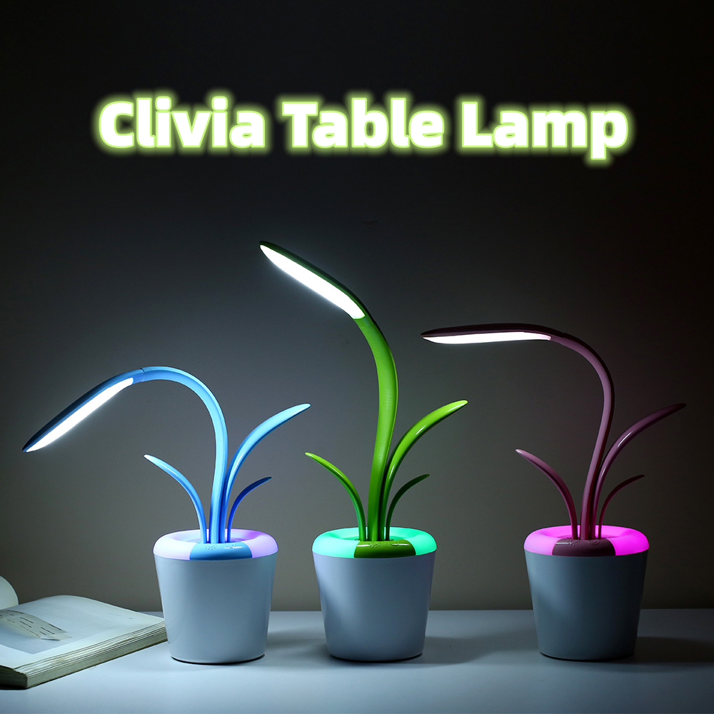 Plantenbureaulamp met LED-licht flexibele zwanenhals oplaadbare batterij en USB-opladen