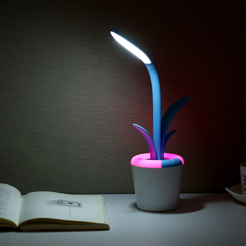 Plantenbureaulamp met LED-licht flexibele zwanenhals oplaadbare batterij en USB-opladen