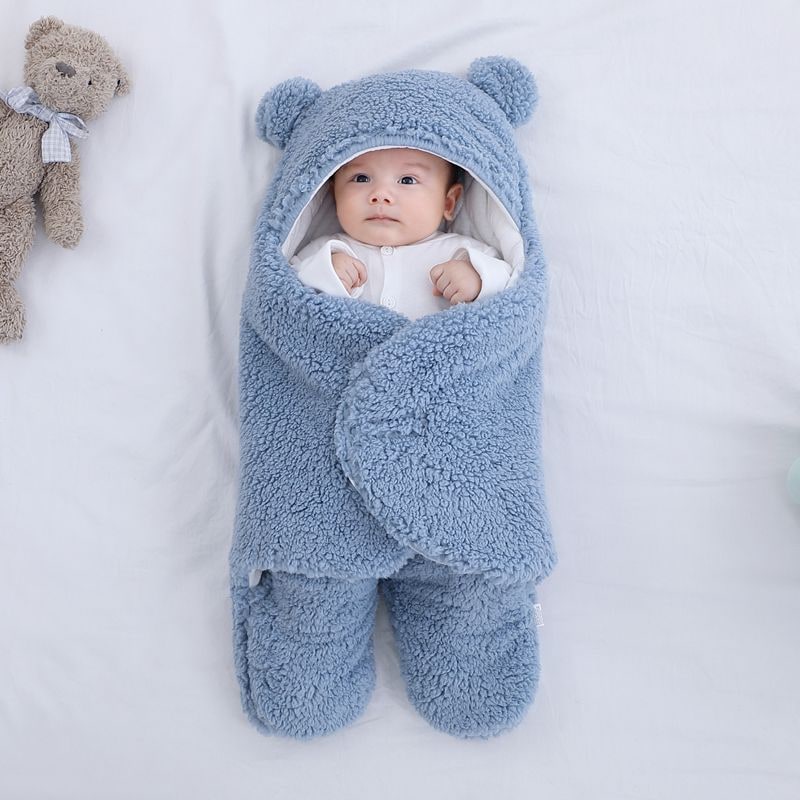 Babyslaapzak inbakerdeken voor kinderen met capuchon en gespleten beenvakken, draagbare slaapzak voor baby's