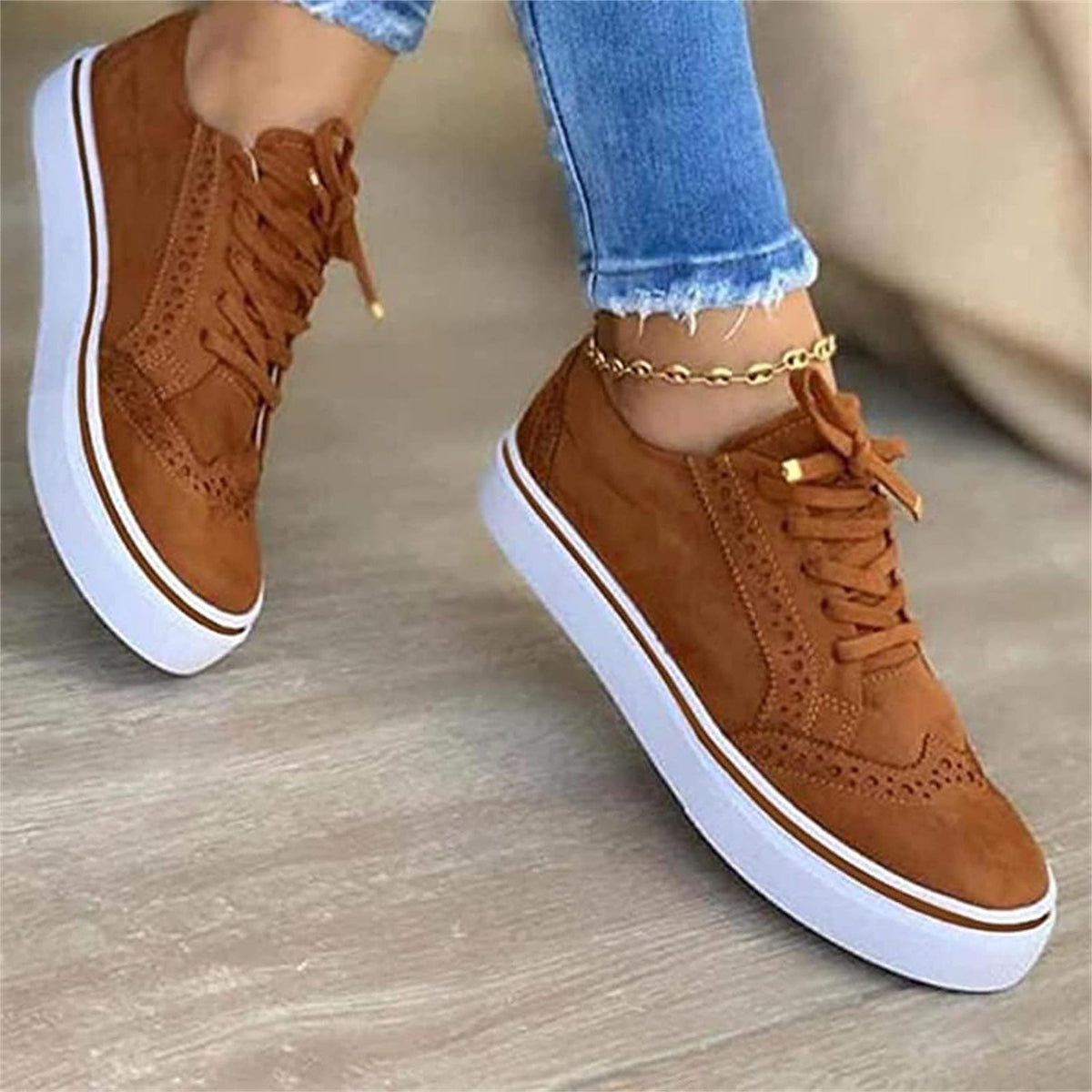 Plateausneakers met veters voor dames