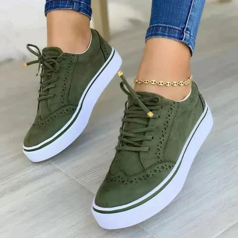 Plateausneakers met veters voor dames