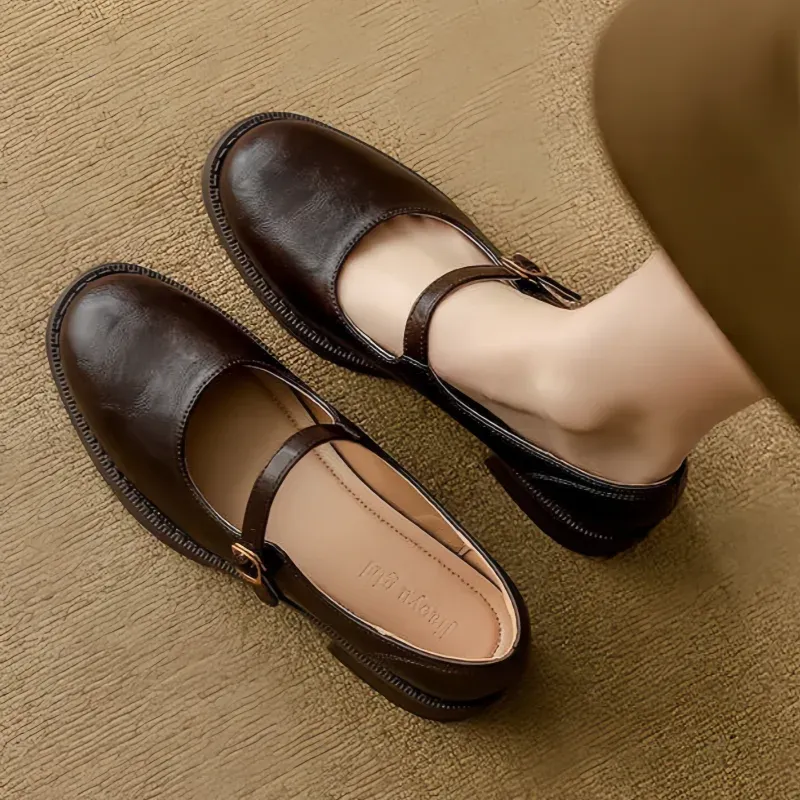 Laure leren Mary Jane-loafers voor dames