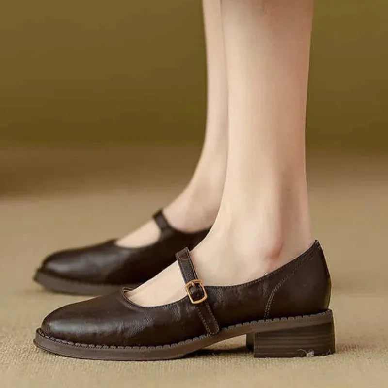 Laure leren Mary Jane-loafers voor dames