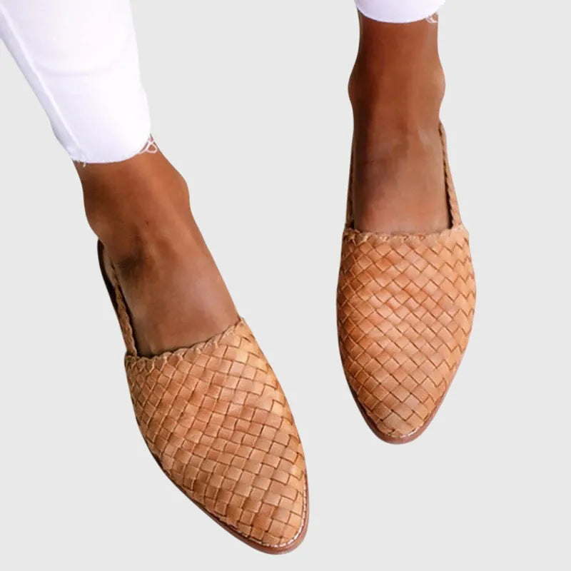Leah geweven loafers met open neus voor dames