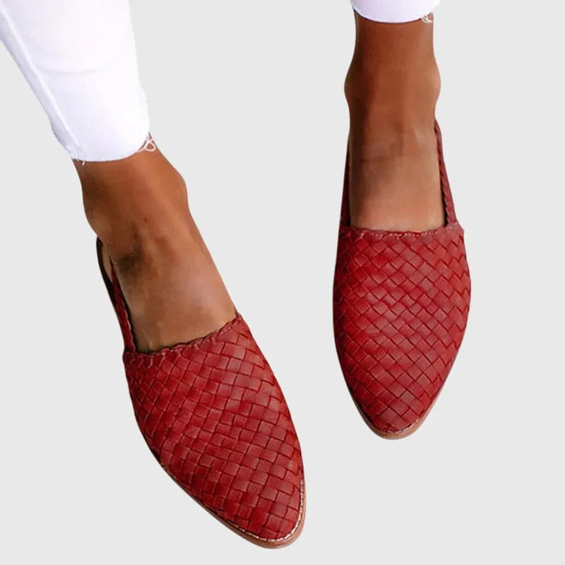 Leah geweven loafers met open neus voor dames