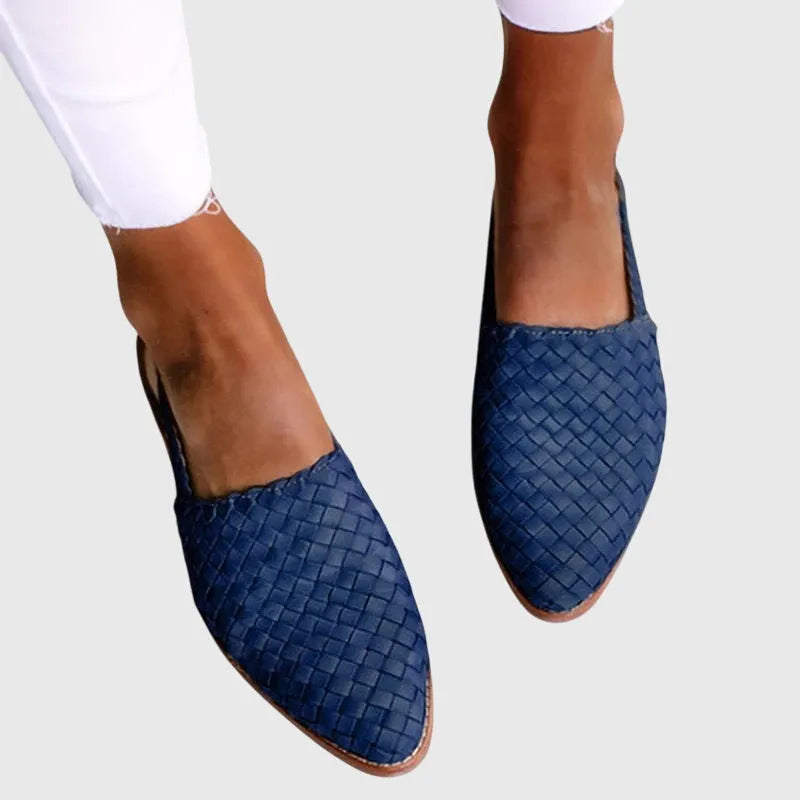Leah geweven loafers met open neus voor dames