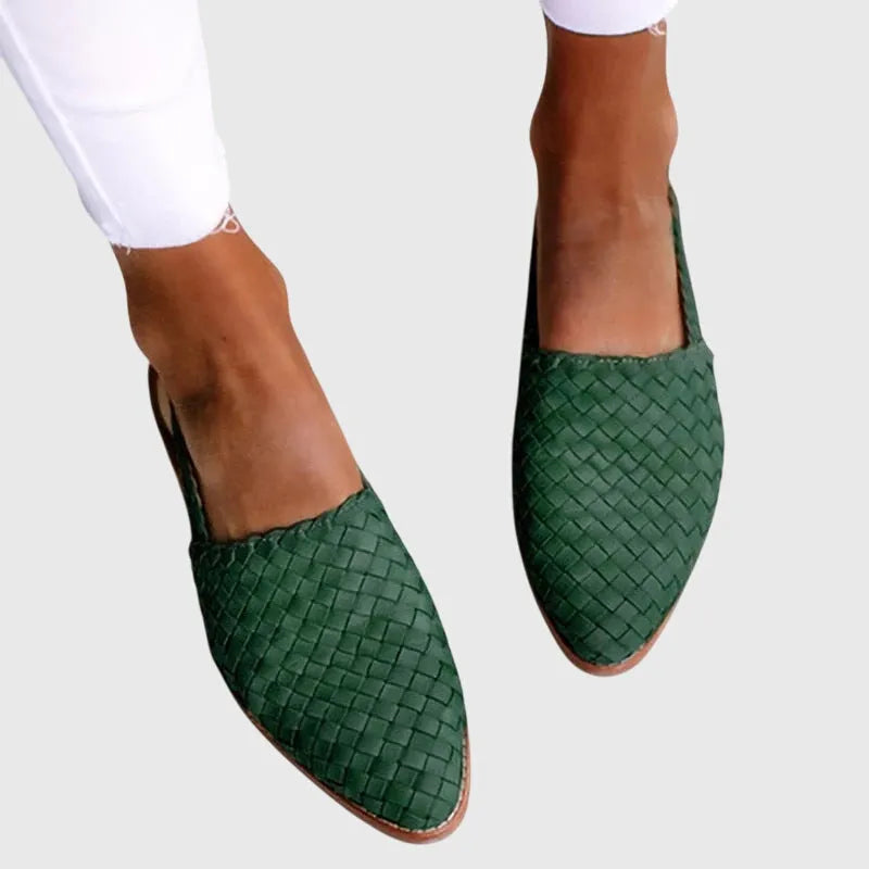 Leah geweven loafers met open neus voor dames