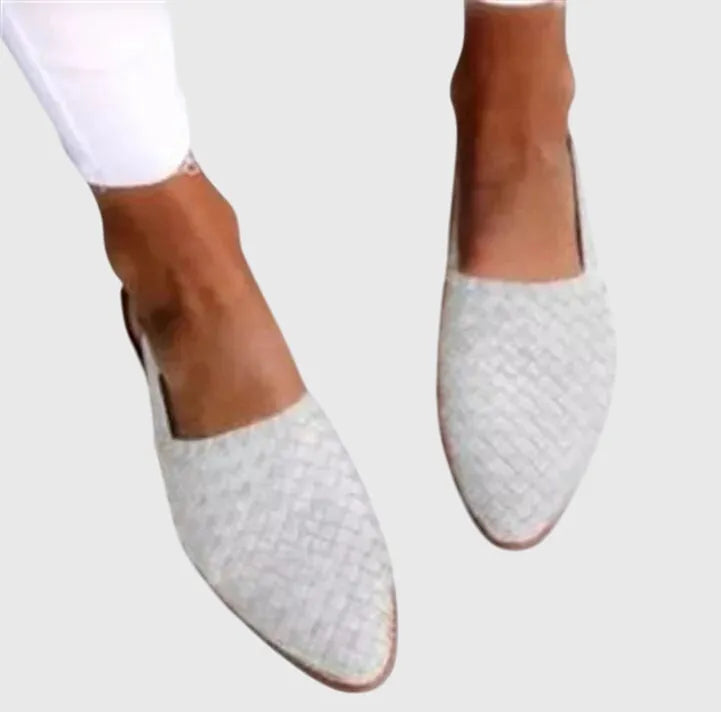 Leah geweven loafers met open neus voor dames