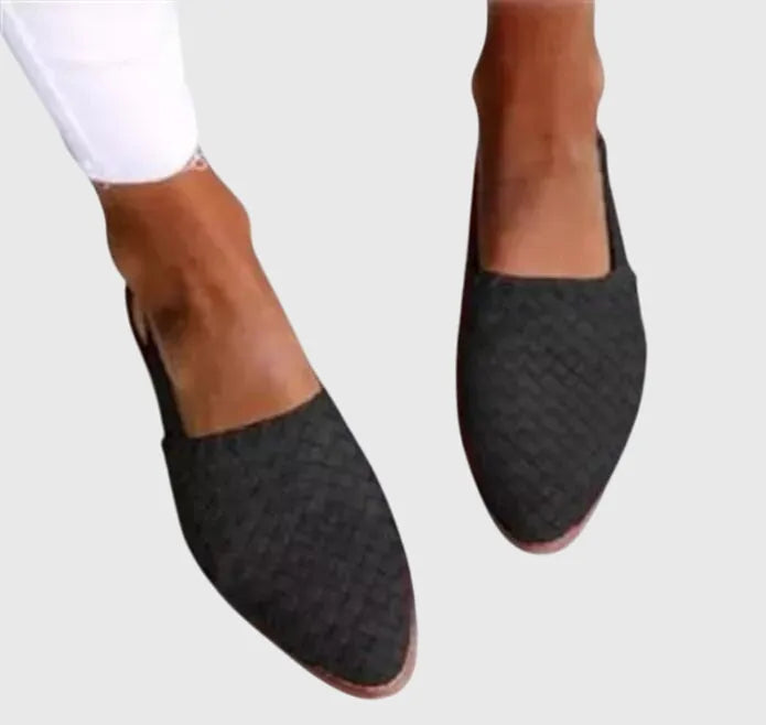 Leah geweven loafers met open neus voor dames