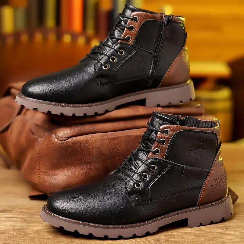 Leren Zipper Dress Boots voor Heren