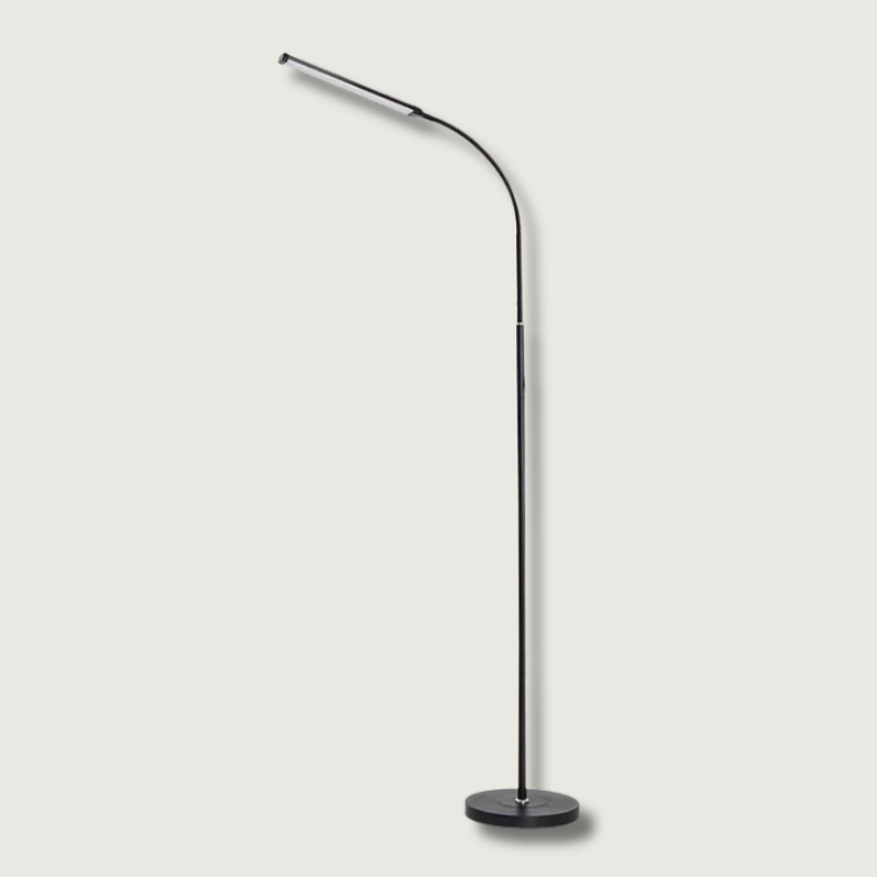 LED-vloerlamp met verstelbare zwanenhals, zwart, minimalistische moderne staande lamp
