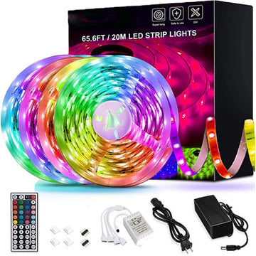 LED-strips RGB kleurwisselend met afstandsbediening en flexibele tape-diodes voor kamerdecoratie