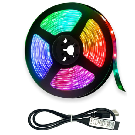 Ledstrip RGB met afstandsbediening, USB, flexibel, kleurwisselend, voor verlichting onder kastjes