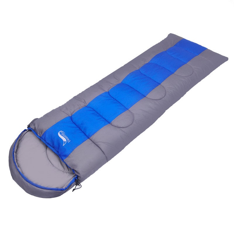 Lichtgewicht slaapzak met capuchon voor wandelen en kamperen, envelopmodel bivakzak met compressiezak