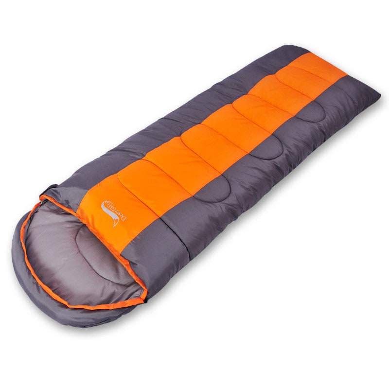 Lichtgewicht slaapzak met capuchon voor wandelen en kamperen, envelopmodel bivakzak met compressiezak