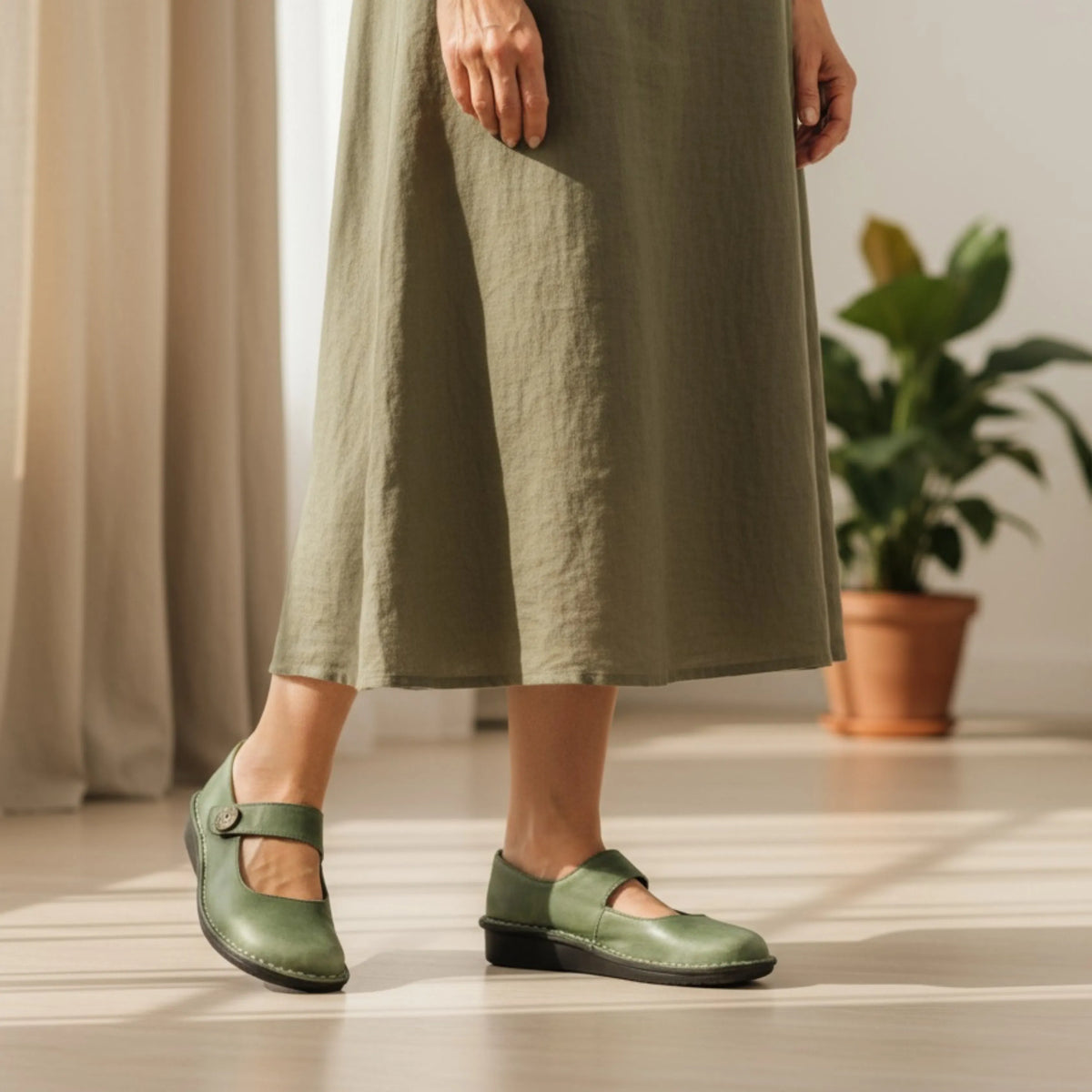 Lisa suède Mary Jane-schoenen voor dames met bandje