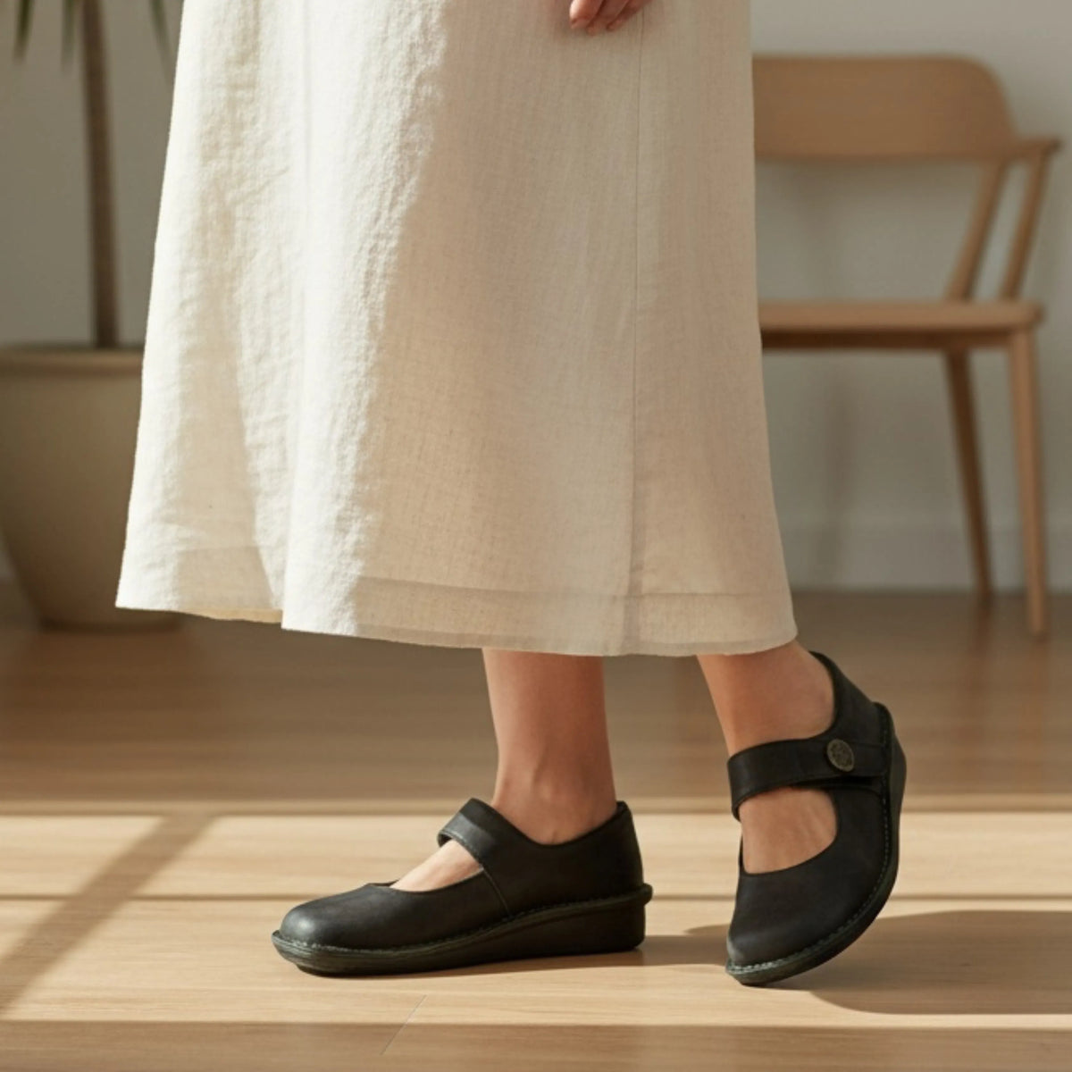 Lisa suède Mary Jane-schoenen voor dames met bandje