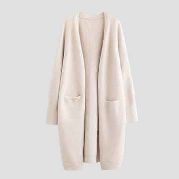 Lang open cashmere vest voor dames