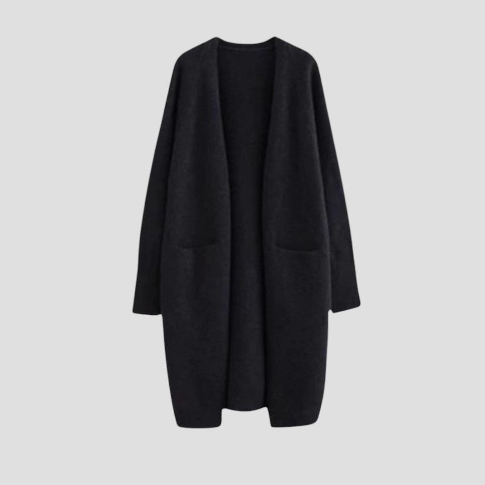 Lang open cashmere vest voor dames