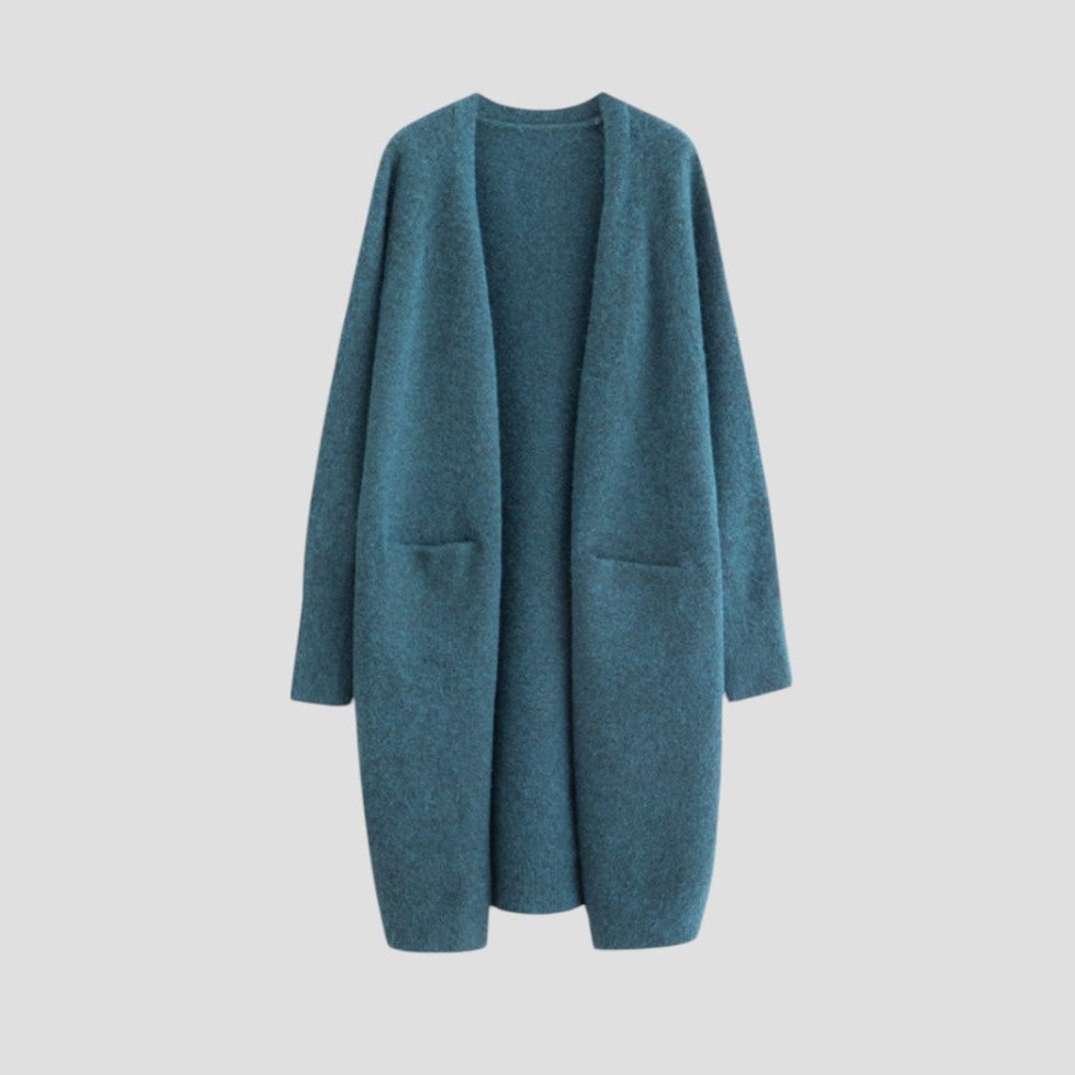 Lang open cashmere vest voor dames