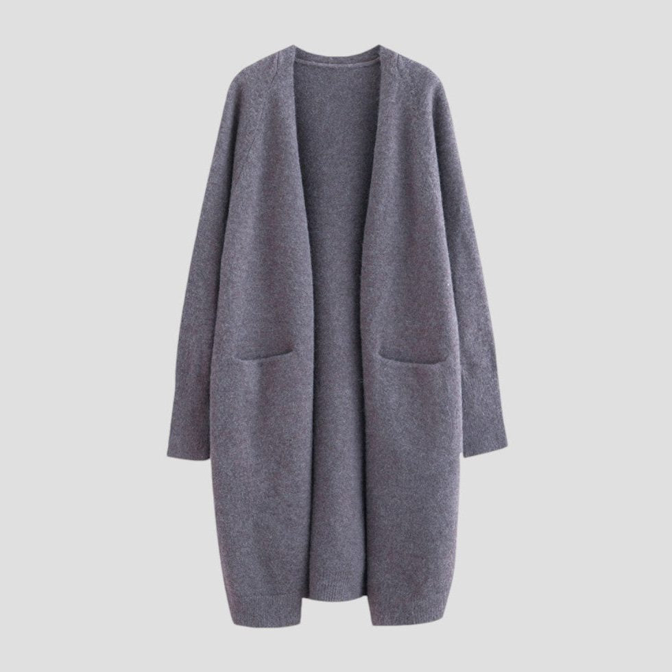 Lang open cashmere vest voor dames