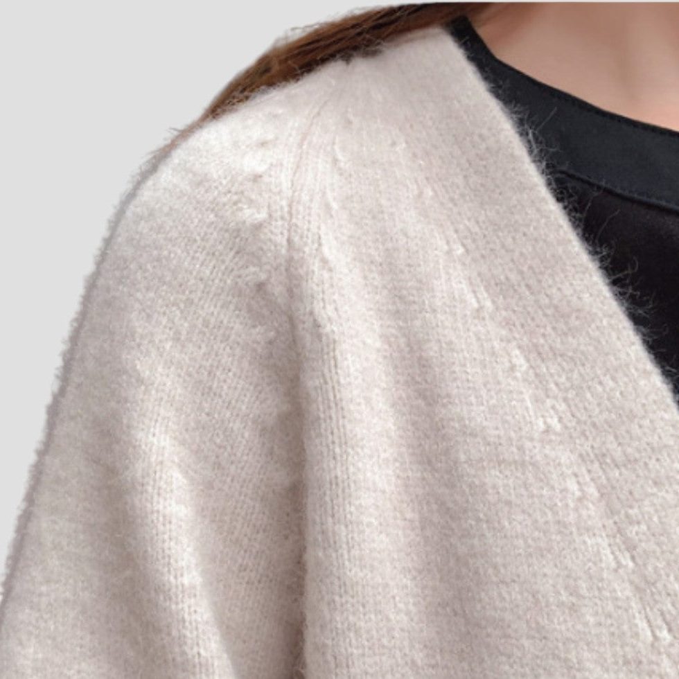 Lang open cashmere vest voor dames