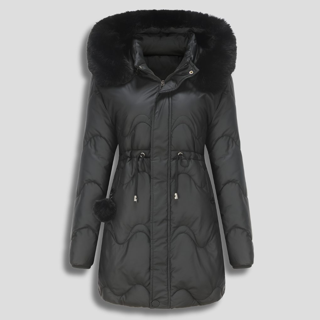 Gewatteerde lange puffy parka voor dames