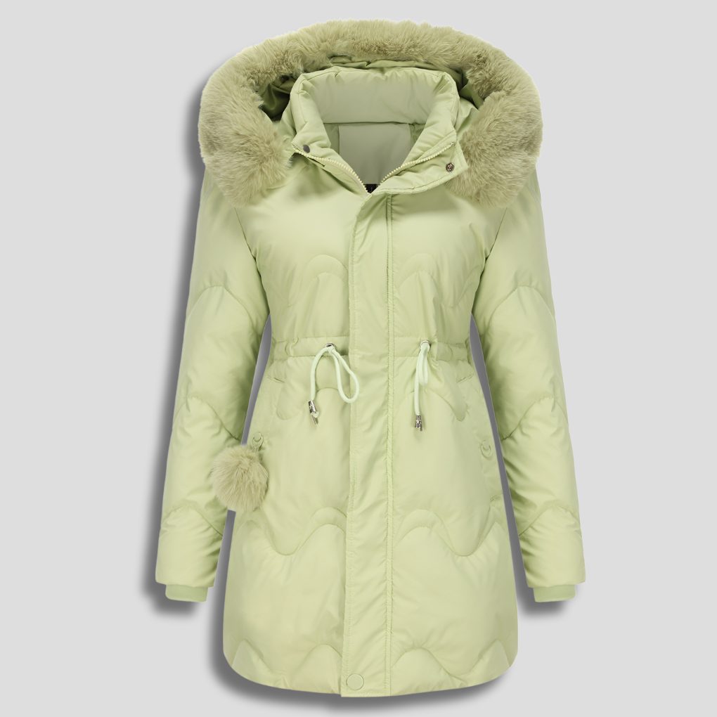 Gewatteerde lange puffy parka voor dames