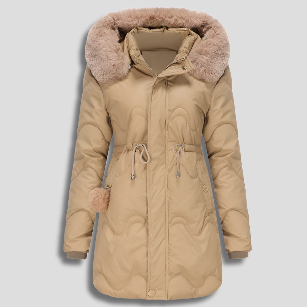 Gewatteerde lange puffy parka voor dames