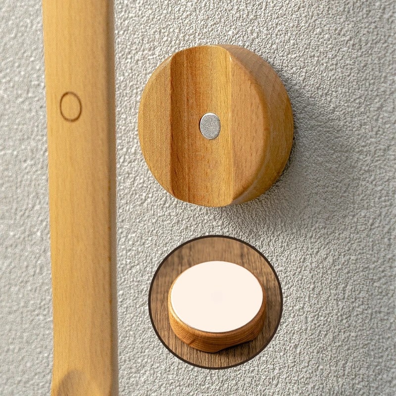 Lange schoenlepel hout magnetische wandbevestiging staand gebruik bescherming met handvat