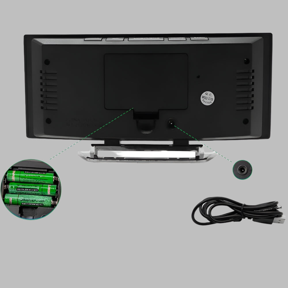 Gebogen LED-wekkerradio