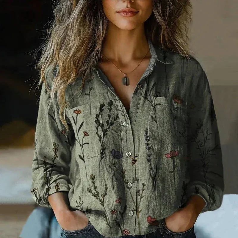 Mabel bohemian damesblouse met knoopsluiting