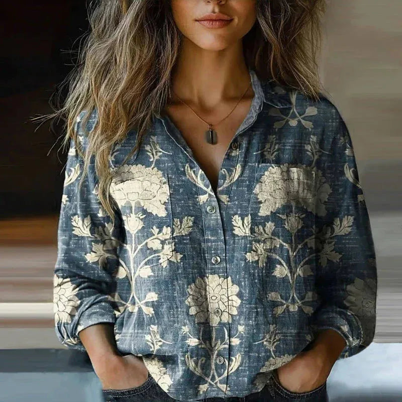 Mabel bohemian damesblouse met knoopsluiting
