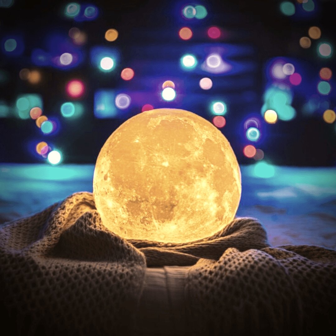 Magische Maanlamp - Draadloze Touchbediening | Houten Voet
