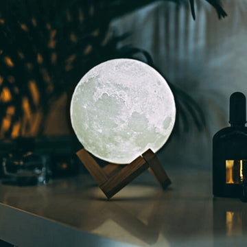 Magische Maanlamp - Draadloze Touchbediening | Houten Voet