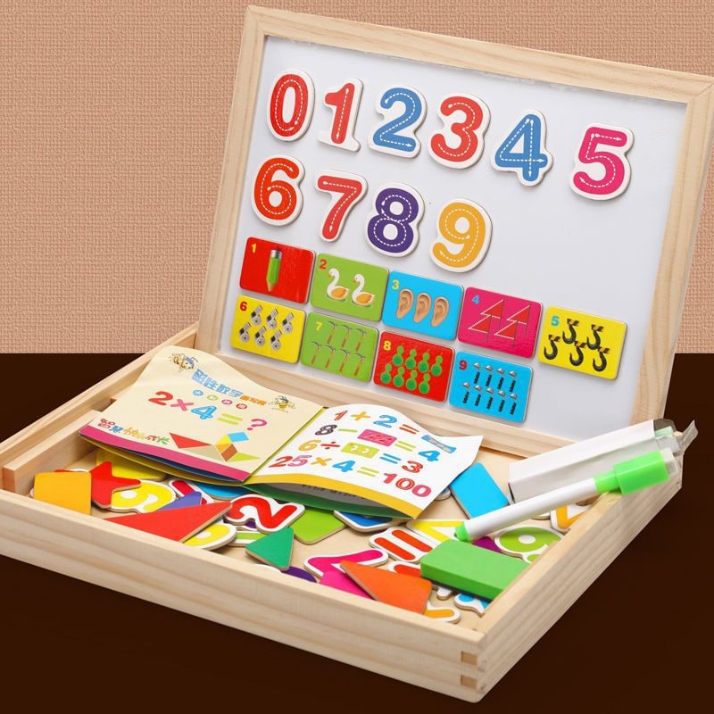 Magnetisch puzzelbord en tekenbord met dubbelzijdig tekenoppervlak voor draagbare tafel