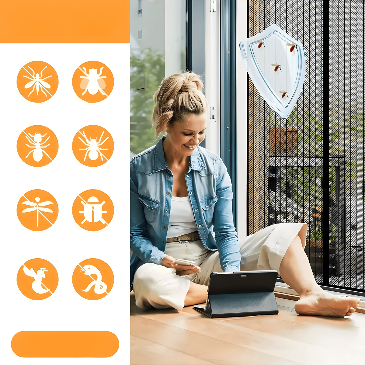 Magnetisch hordeurgordijn met zelfsluitend gaas en handsfree doorgang voor huisdieren voor deuropeningen