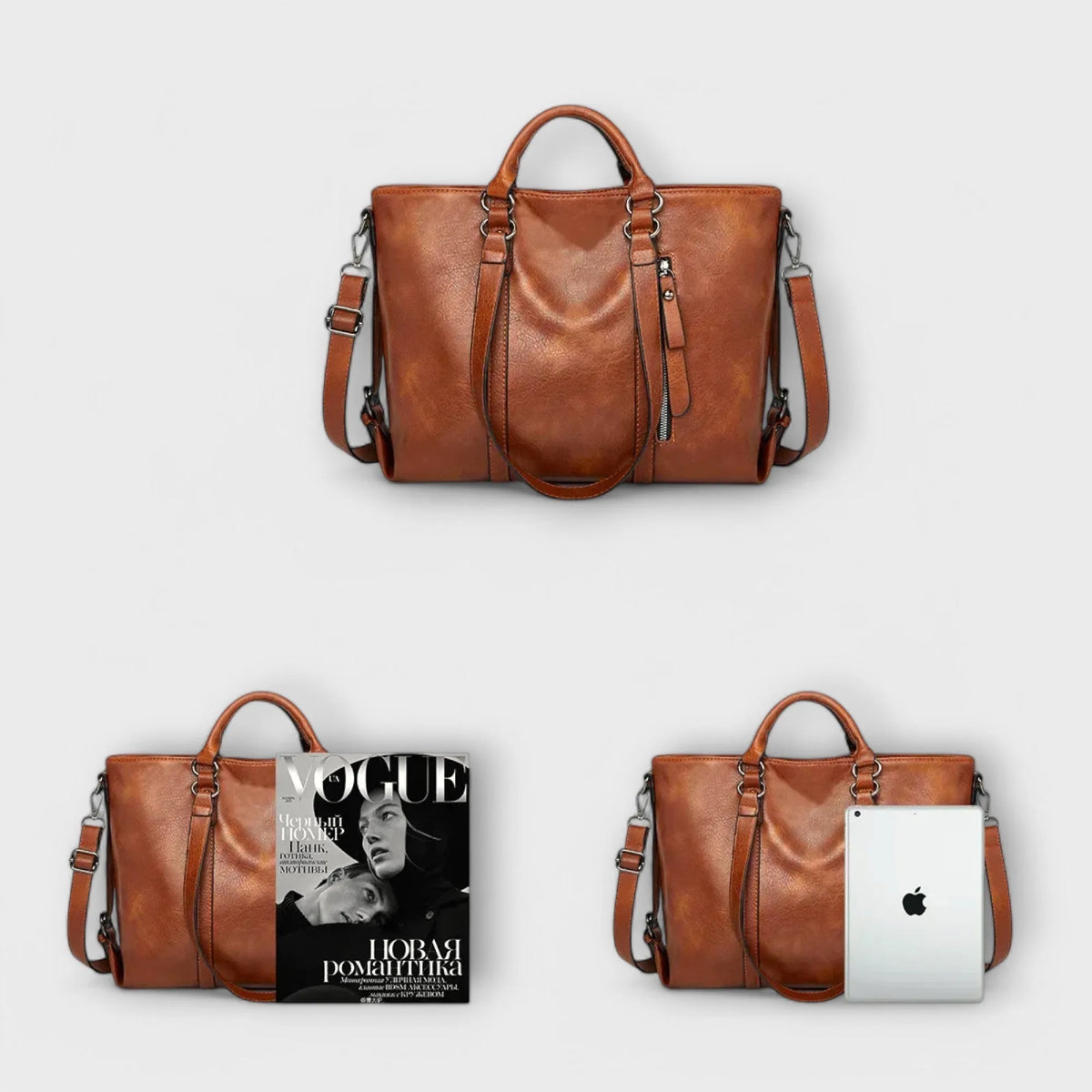 Magnolia grote leren shopper voor dames