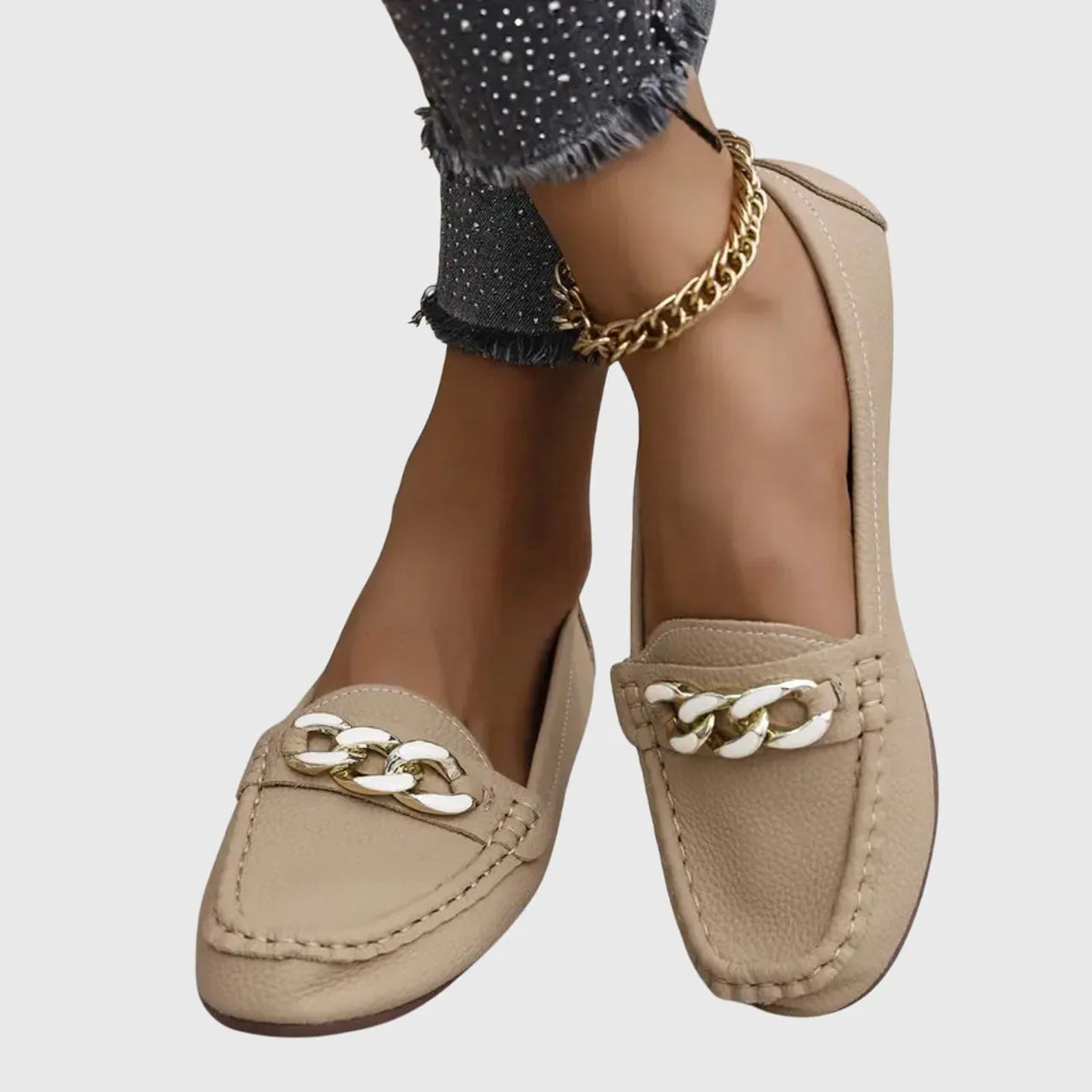Melissa leren loafers met kettingdetail voor dames